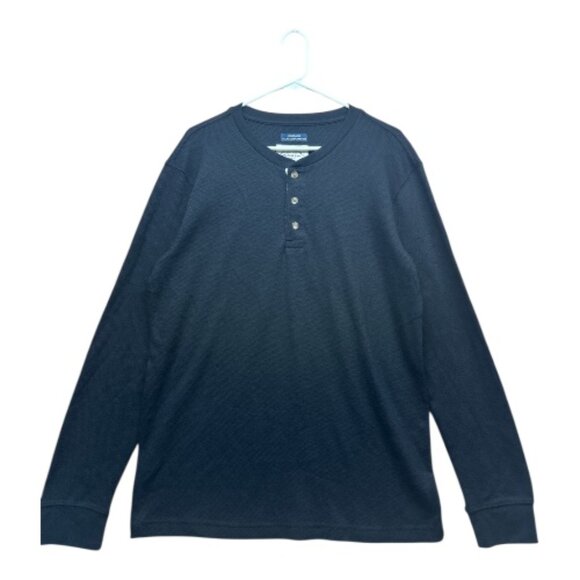 St John’s Bay Men’s Black Long Sleeve Henley Shirt Size L Super Soft Casual Top - Picture 6 of 11
